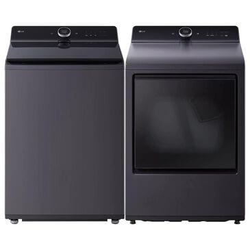 LG 5.5 Cu. Ft. Top Load Washer and 7.3 Cu. Ft. Electric Dryer with TurboSteam in Matte Black, , large