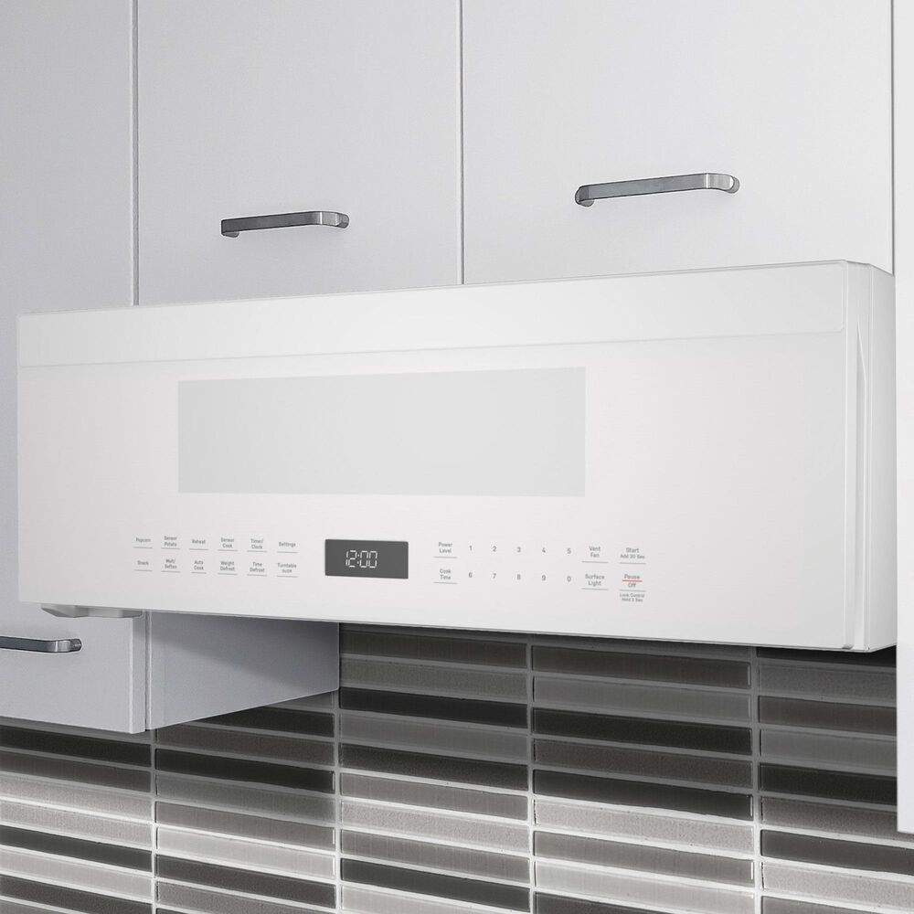 GE Profile 1.2 Cu. Ft. Over-the-Range Low Profile Sensor Microwave Oven in White, , large