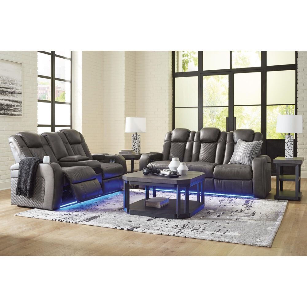 Ashley Fyne-Dyme 2-Piece Power Reclining Living Room Set in Shadow, , large