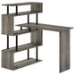 HOMLUX 5-Tier Shelves L-Shape Computer Desk in French Oak Grey and Black, , large