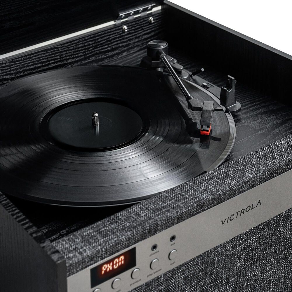 Victrola Century 6-in-1 Music Center Record Player with 3-Speed Turntable in Black, , large