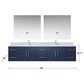 Lexora Home Geneva 84" Double Bathroom Vanity in Navy Blue with 2 cm White Carrara Marble Top, Rectangular Sinks and 36" LED Mirrors, , large
