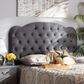 Baxton Studio Clovis Full Upholstered Headboard in Grey, , large
