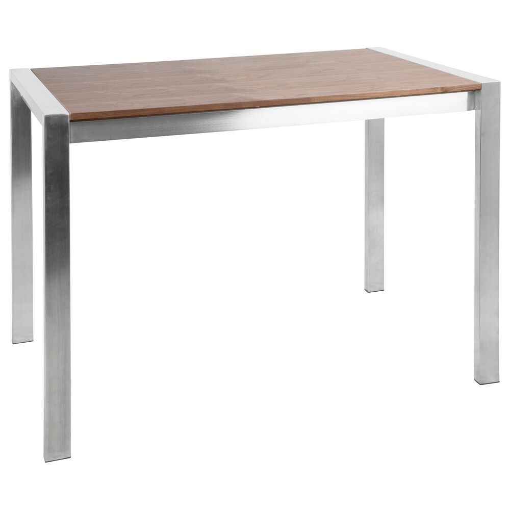 Lumisource Fuji Counter Table in Walnut/Stainless Steel, , large