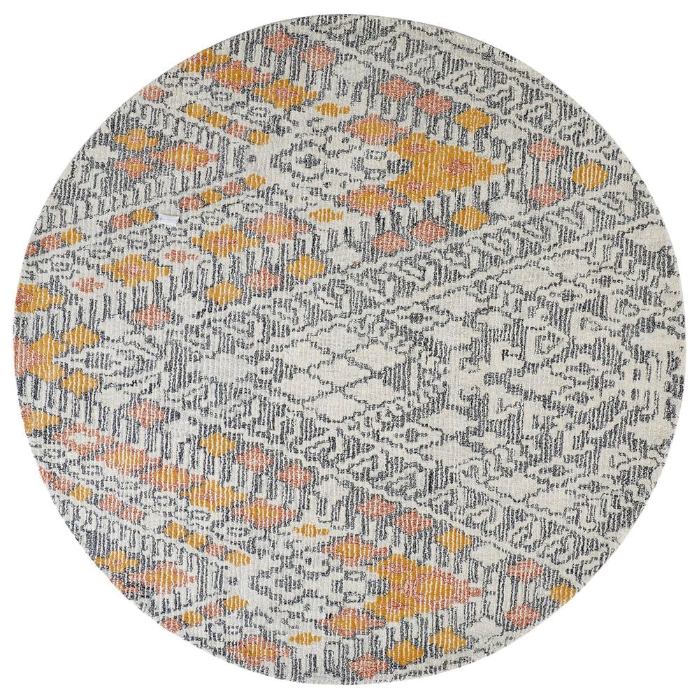 Feizy Arazad 8" Round Tangerine Area Rug, , large