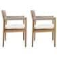 Hearth and Haven Outdoor Braided Acacia Wood Dining Chair in Cream (Set of 2), , large