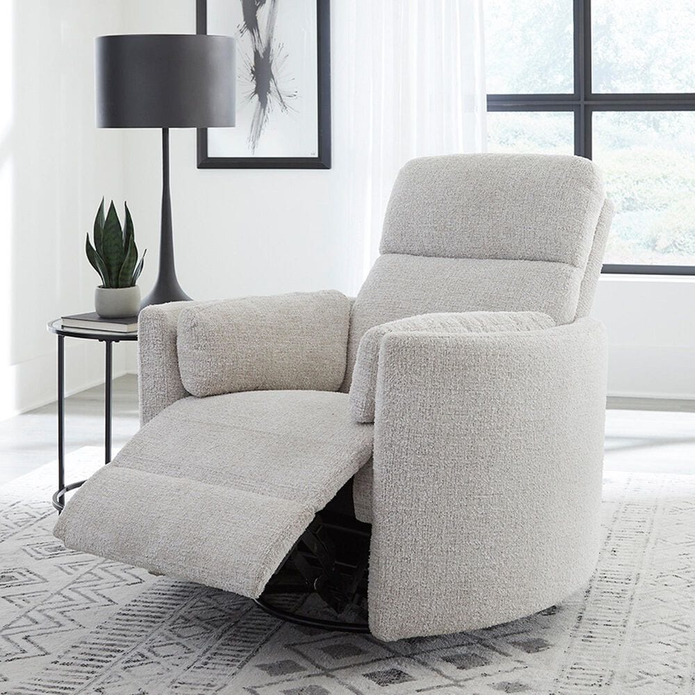 Simeon Collection Manual Swivel Glider Recliner in Angora Linen, , large