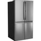GE Appliances 22.9 Cu. Ft. Counter-Depth Quad-Door Refrigerator in Stainless Steel, , large