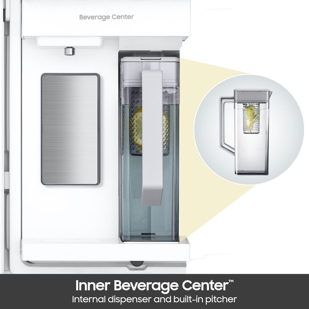 Samsung 22.9 Cu. Ft. Bespoke Counter Depth 4-Door French Door Refrigerator with Inner Beverage Center &amp; FlexZone Drawer in Stainless Steel, , large