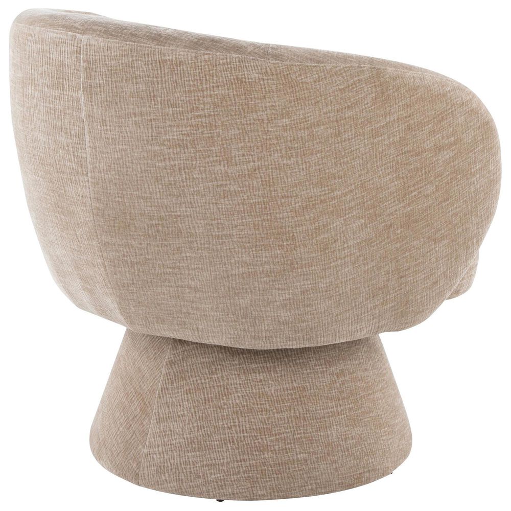 LumiSource Fran Swivel Accent Chair in Light Brown, , large
