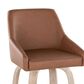 LumiSource Hannah Swivel Bar Stool with Camel Faux Leather Upholstery in Whitewashed and Black (Set of 2), , large