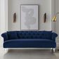 Blue River Elegance Stationary Sofa in Blue Velvet, , large
