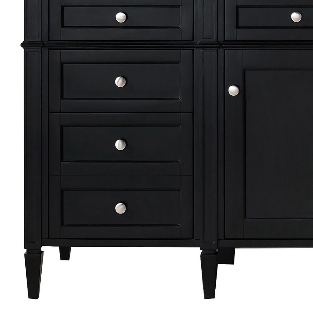 James Martin Vanities Brittany 60&quot; Single Bathroom Vanity in Black Onyx with 3 cm Parisien Bleu Quartz Top and Rectangular Sink, , large