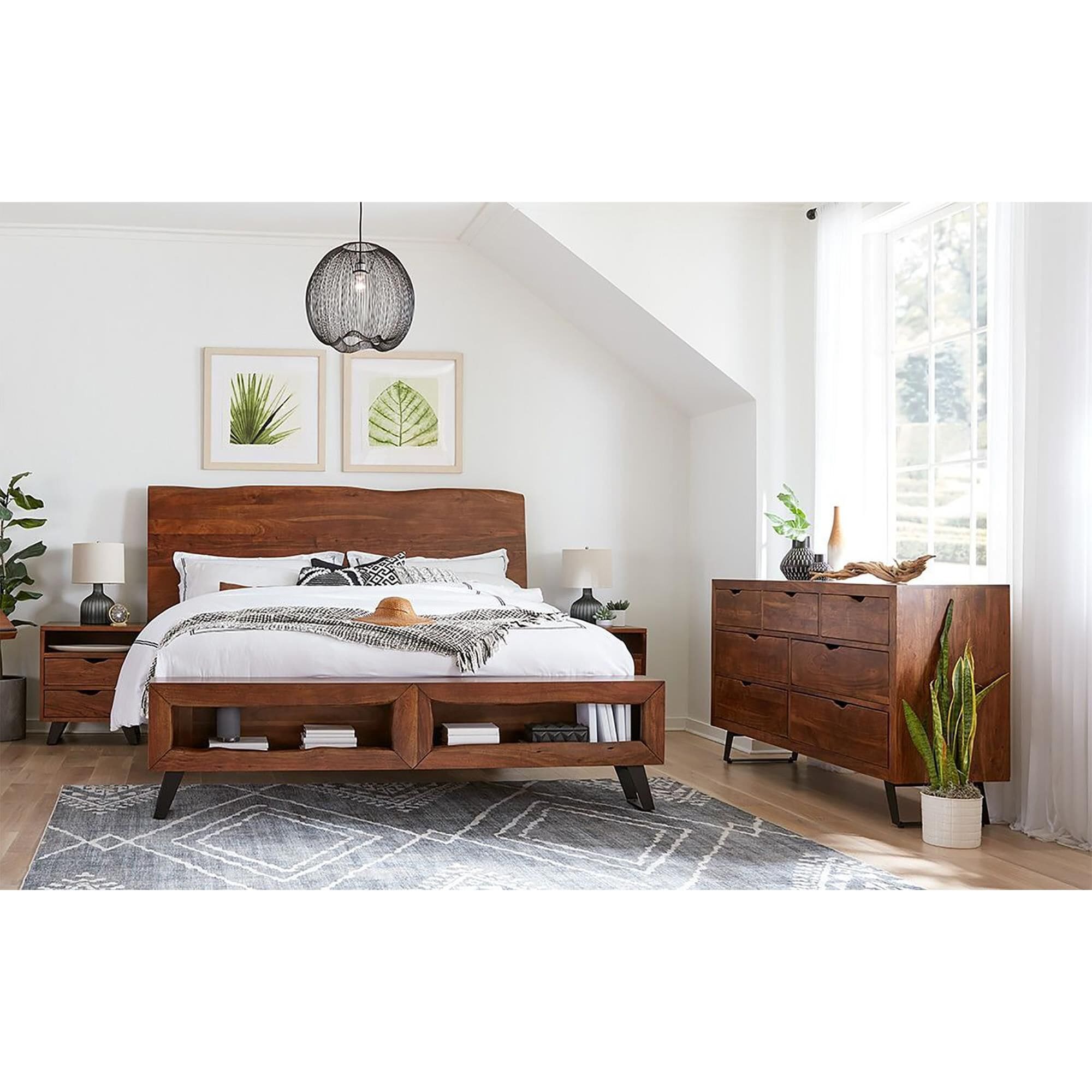 Grain wood furniture loft shop queen platform bed