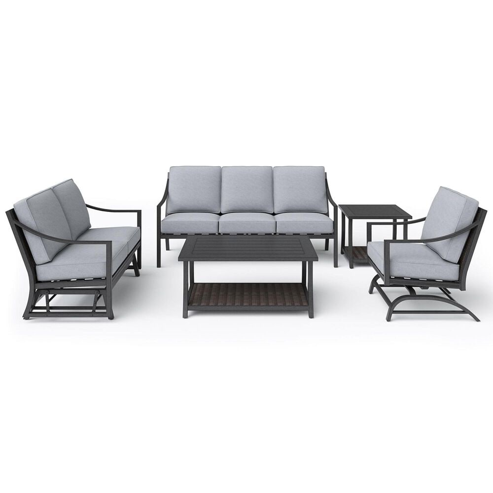 Clear Creek Collection 5-Piece Patio Conversation Set in Concrete, , large