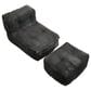 HOMLUX 2-Piece Bean Bag Chair and Ottoman in Gray, , large