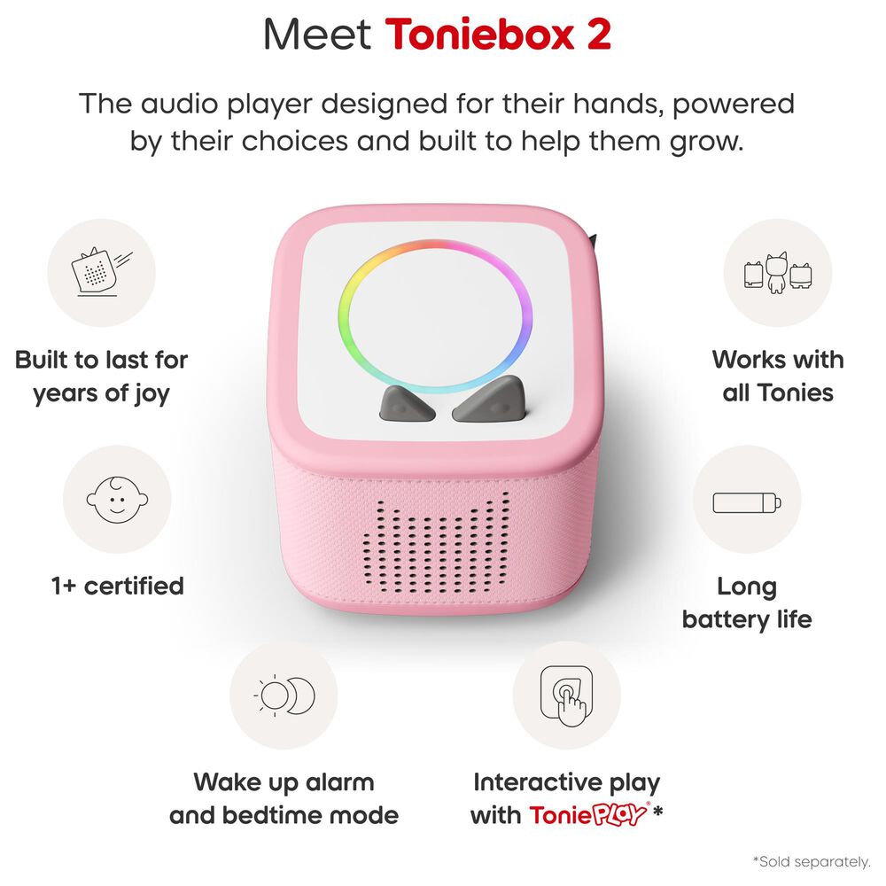 Tonies Bluey Toniebox 2 Audio Player Starter Set in Cloud Pink, , large