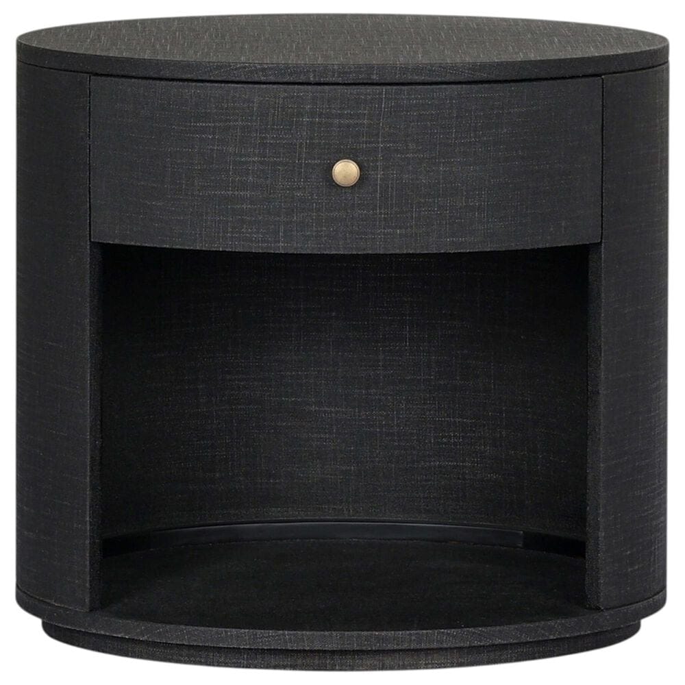 Four Hands Amelia Oval 1 Drawer Nightstand in Black, , large