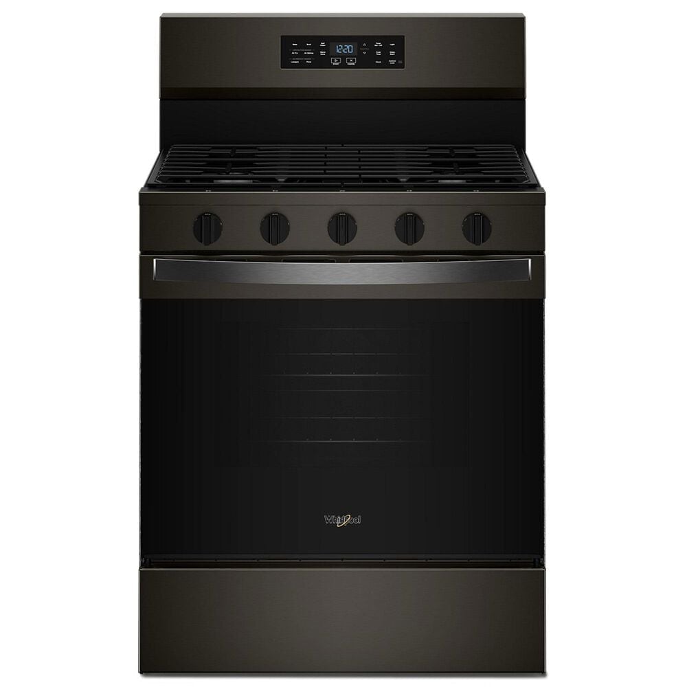 Whirlpool 5 Cu. Ft. Gas Range with Air Cooking Technology in Black-on-Stainless, , large