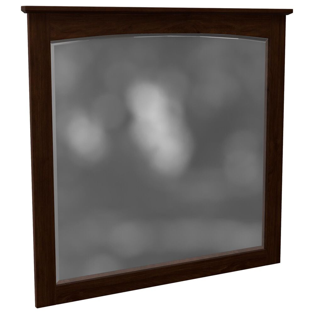 Archbold Furniture Shaker Dresser and Mirror in Brown Mahogany, , large