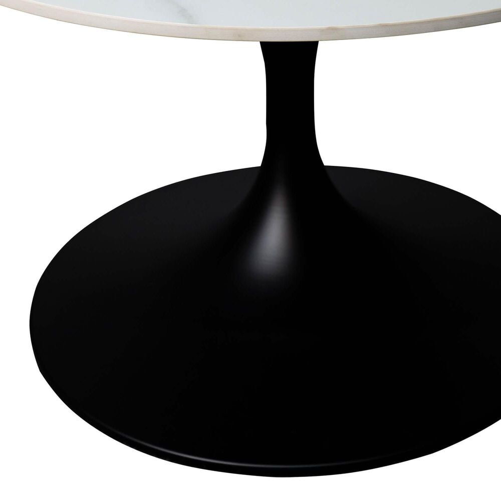 Leisuremod Verve 27&quot; Coffee Table with Sintered Stone Top in Black and White, , large