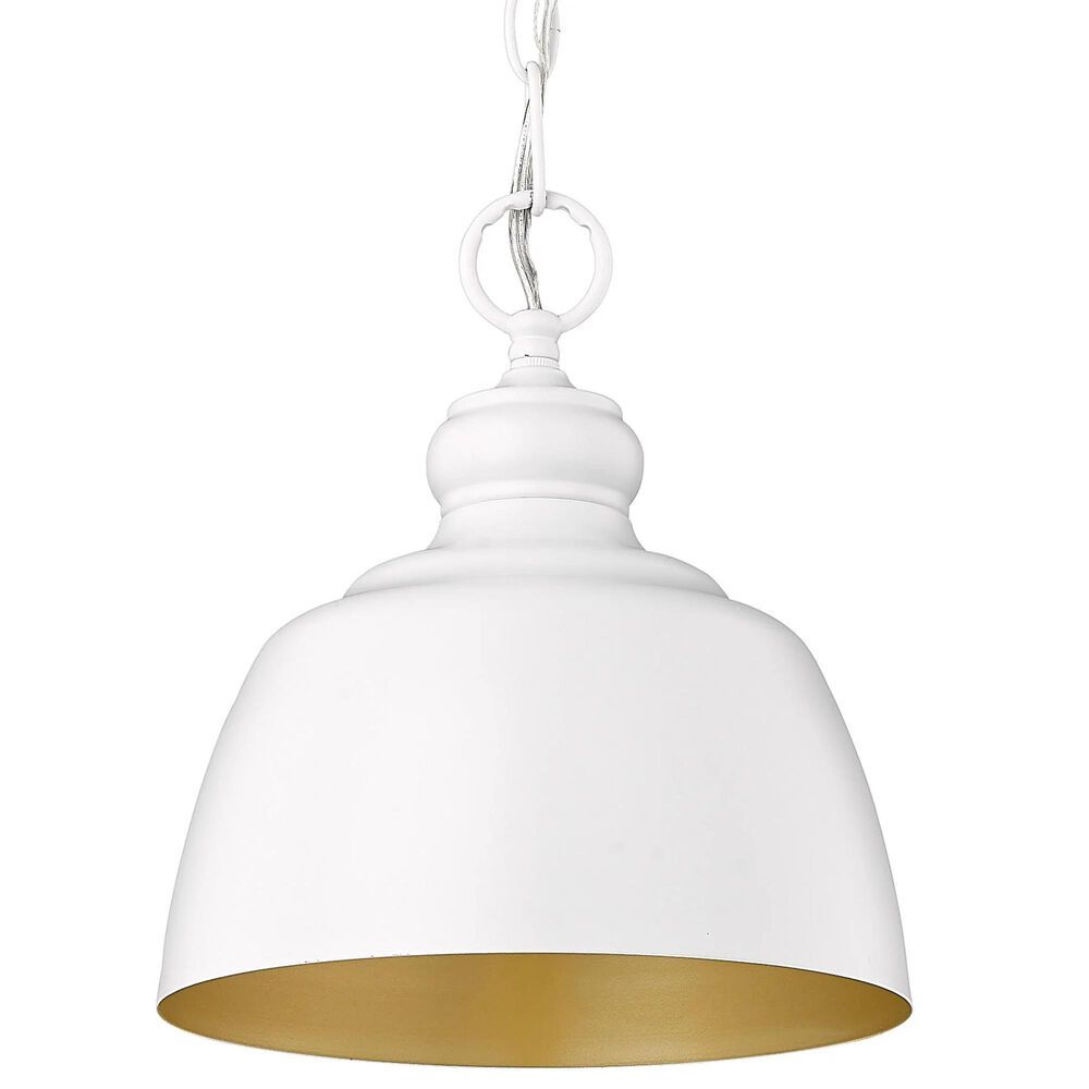 Golden Lighting Holmes 1-Light Mini Pendant in Matte White, , large