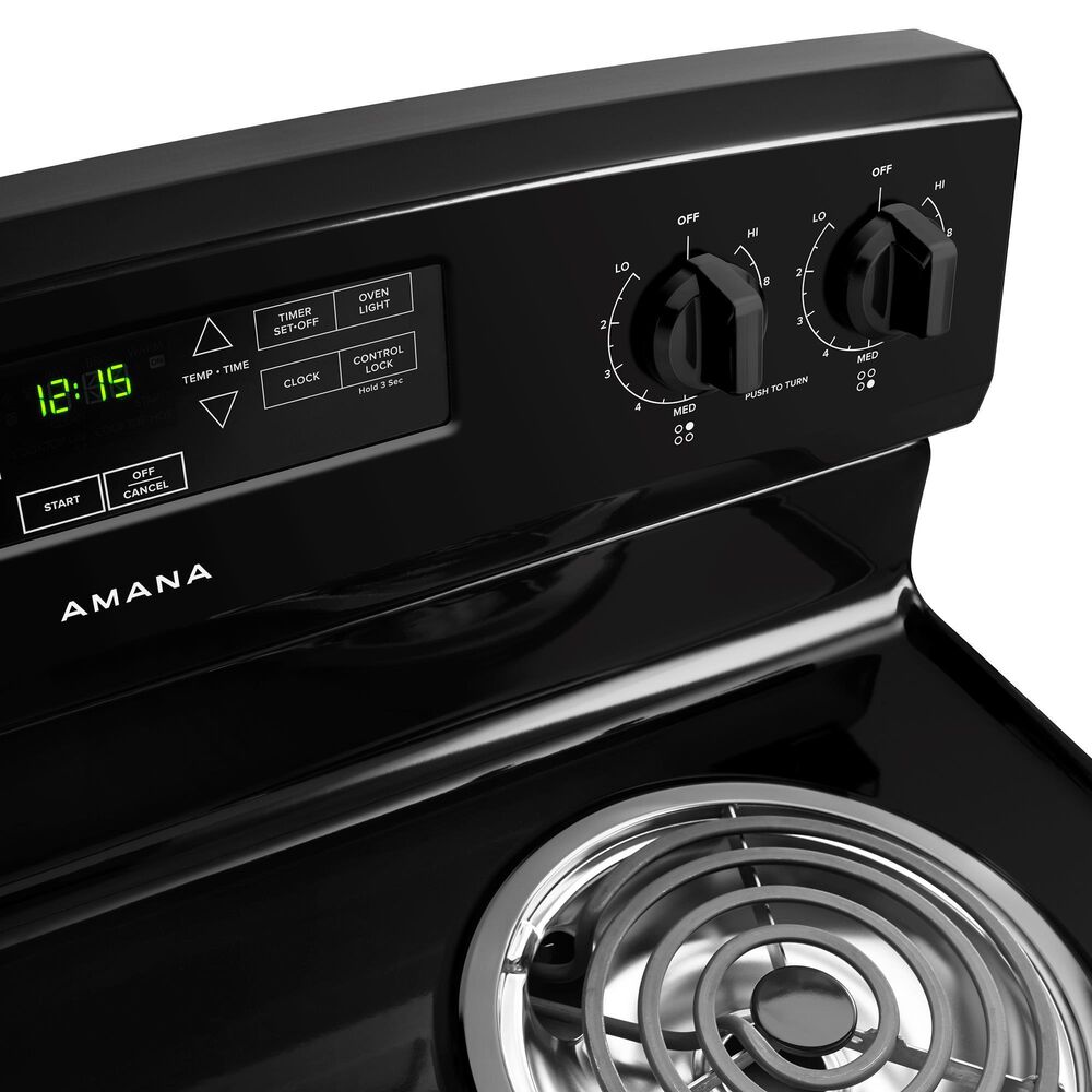 Amana 4.8 Cu. Ft. Electric Range with Bake Assist Temps in Black, , large