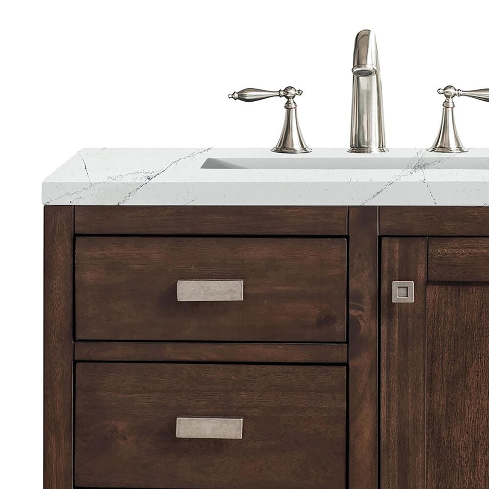 James Martin Vanities Addison 30&quot; Single Bathroom Vanity in Mid Century Acacia with 3 cm Ethereal Noctis Quartz Top and Rectangular Sink, , large