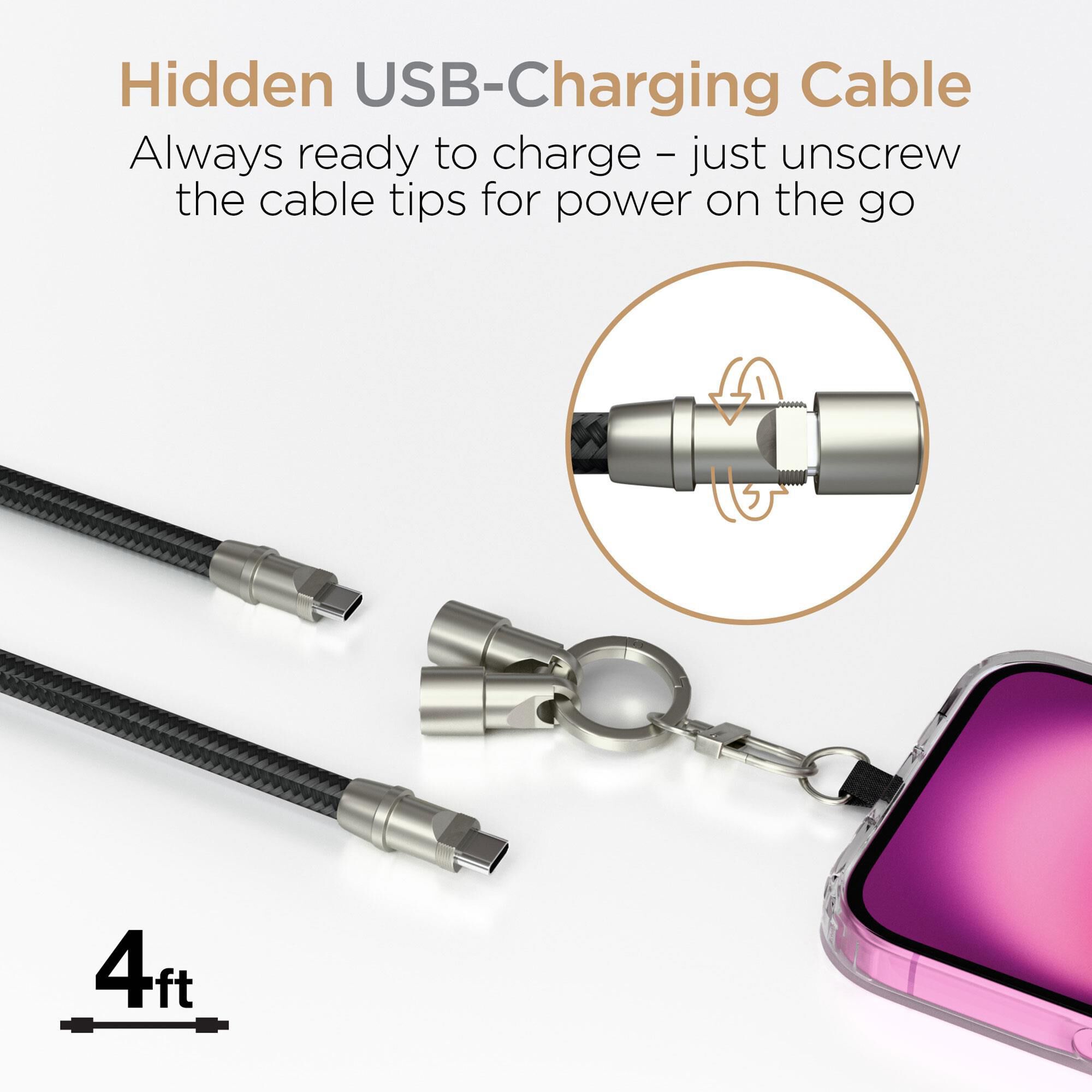 Hypercel 2-in-1 Universal Crossbody Phone Strap and Charging Cable