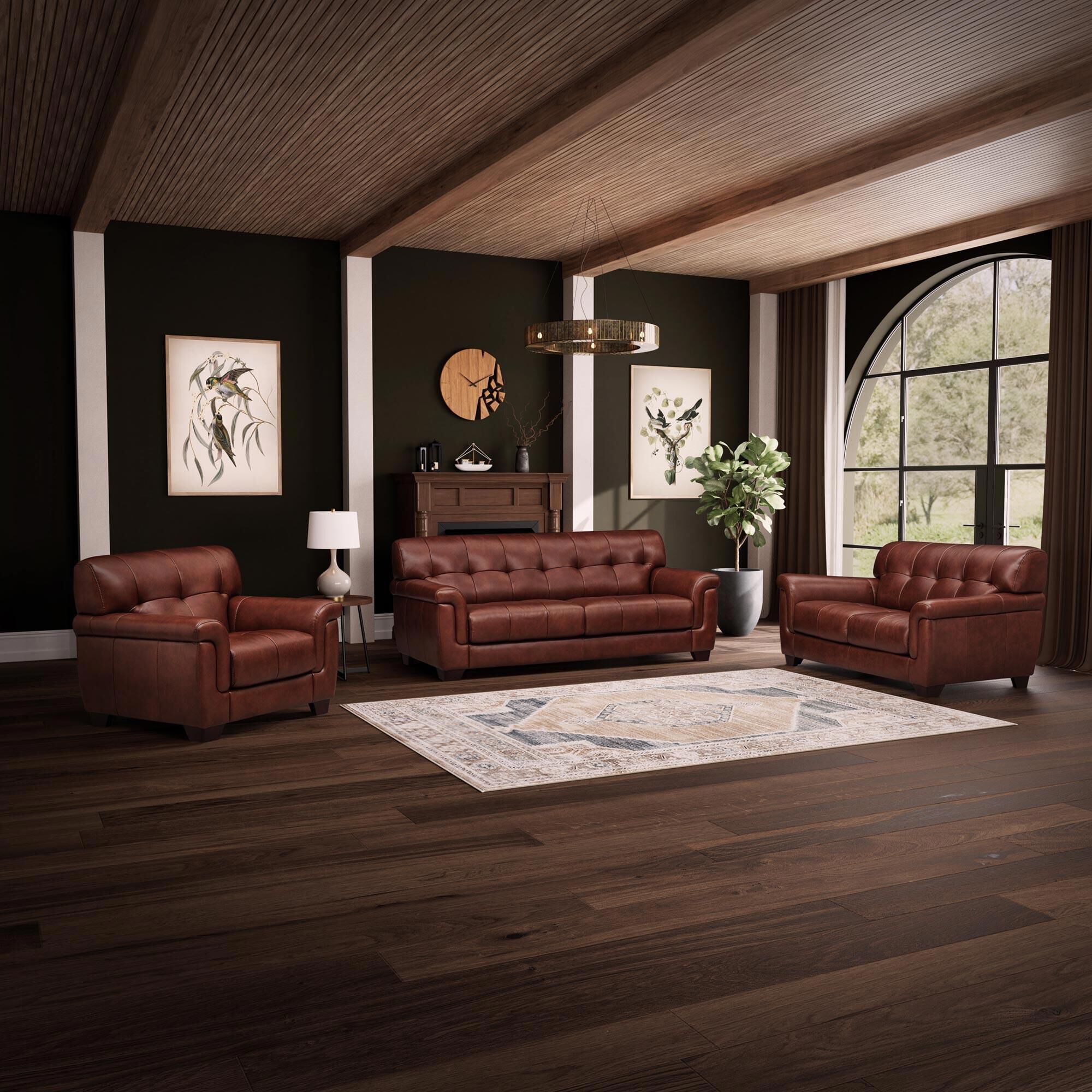 Hydeline Marylyn Stationary Sofa in Berlin Brandy