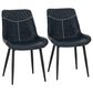 Linon Home Decor Edler Side Chair with Blue Upholstery in Black (Set of 2), , large