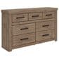 Ashley Oliandon King Panel Bed Dresser Chest and 2 Nightstands in Light Brown, , large