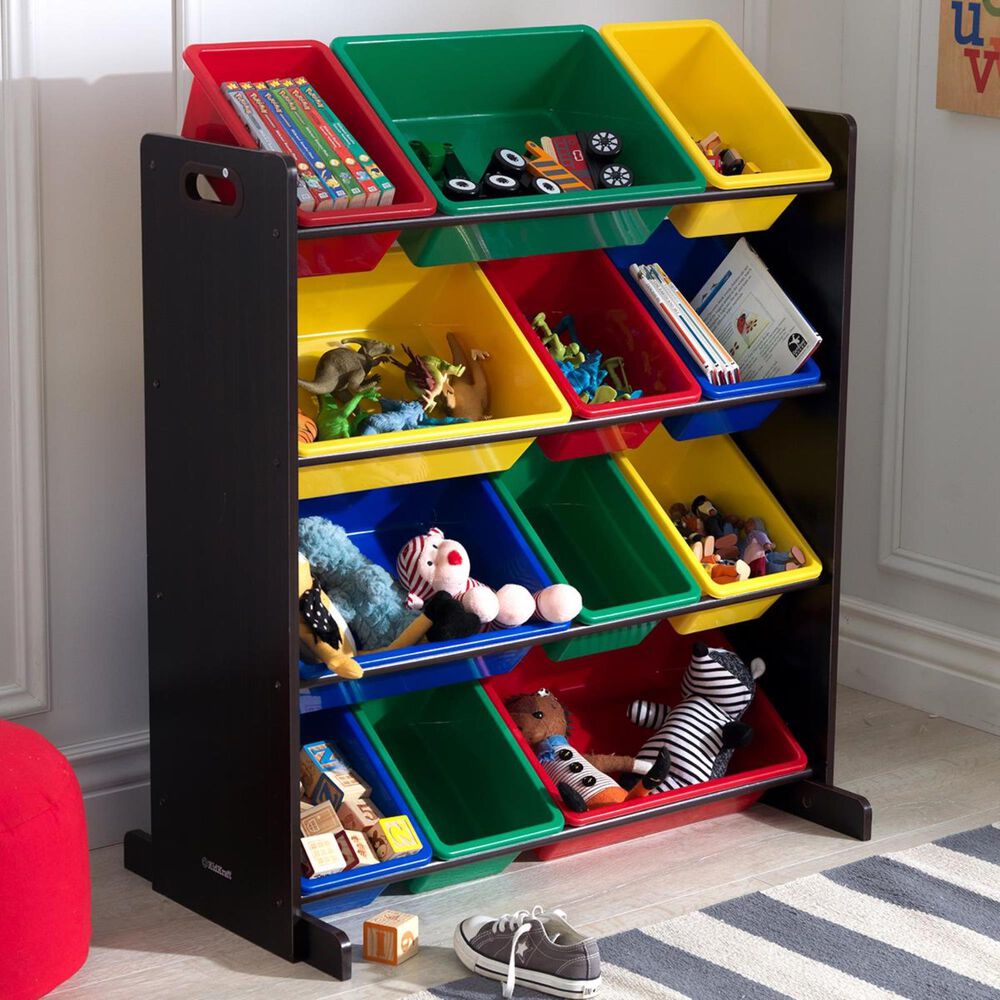 Kidkraft Sort It & Store It Bin Unit in Primary/Espresso, , large
