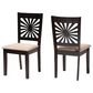 Baxton Studio Olympia Side Chair with Beige Cushion in Espresso Brown (Set of 2), , large