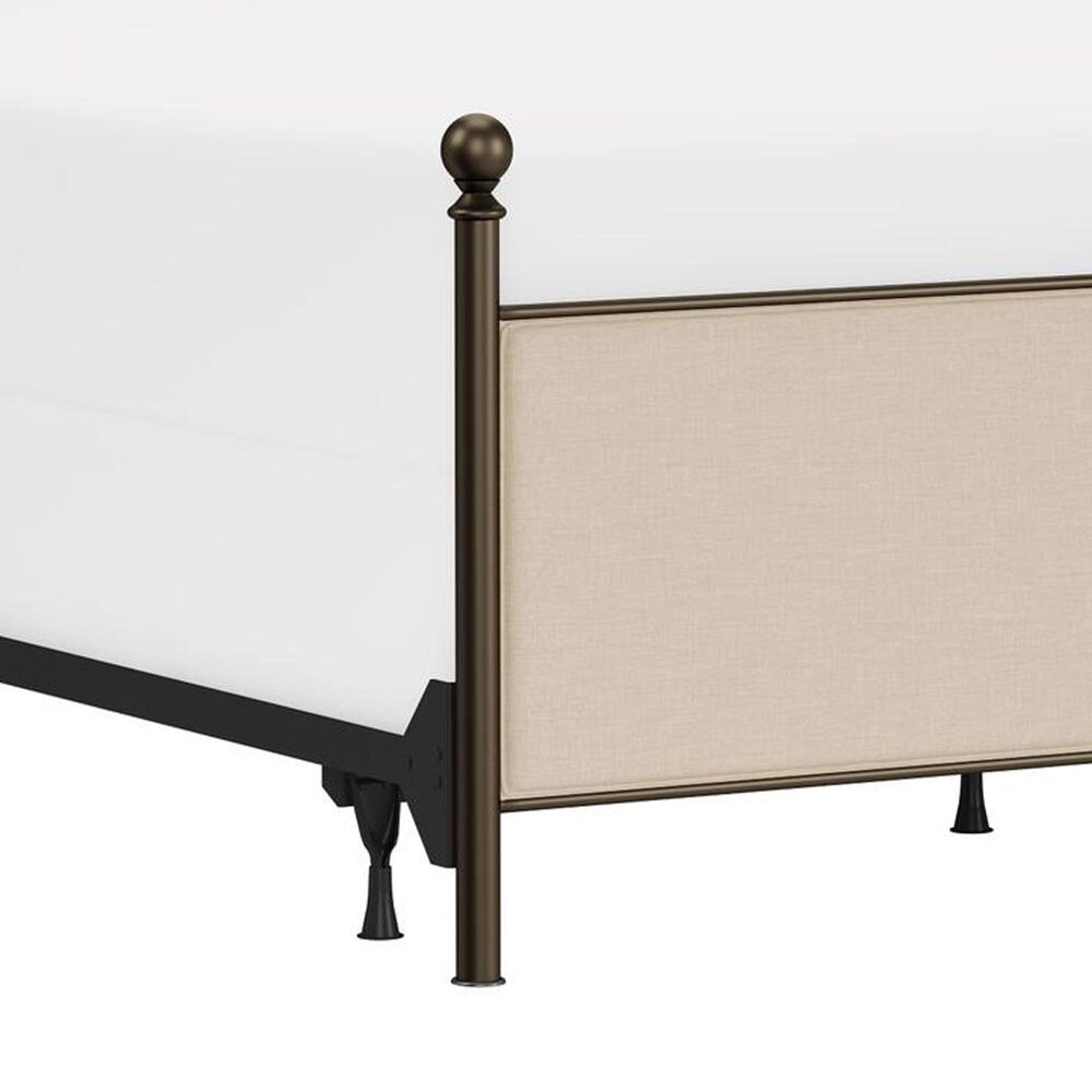 Richlands Furniture McArthur Queen Metal and Upholstered Poster Bed in Brown and Bronze, , large
