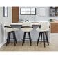 LumiSource Cosmo 26" Swivel Counter Stool with Cream Upholstery in Black (Set of 2), , large
