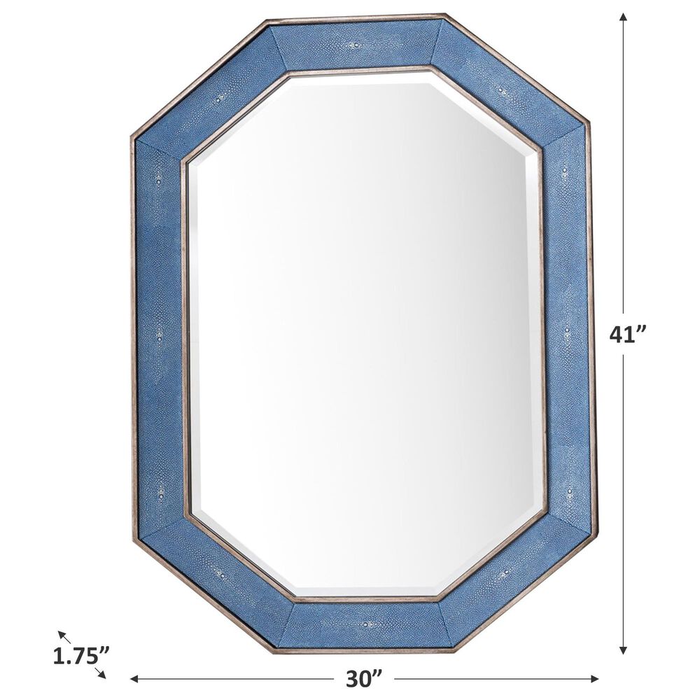 James Martin Tangent Mirror in Silver and Delft Blue, , large