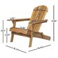 Hearth and Haven Outdoor Folding Adirondack Chair with Slatted Back and Wide Armrests in Teak, , large