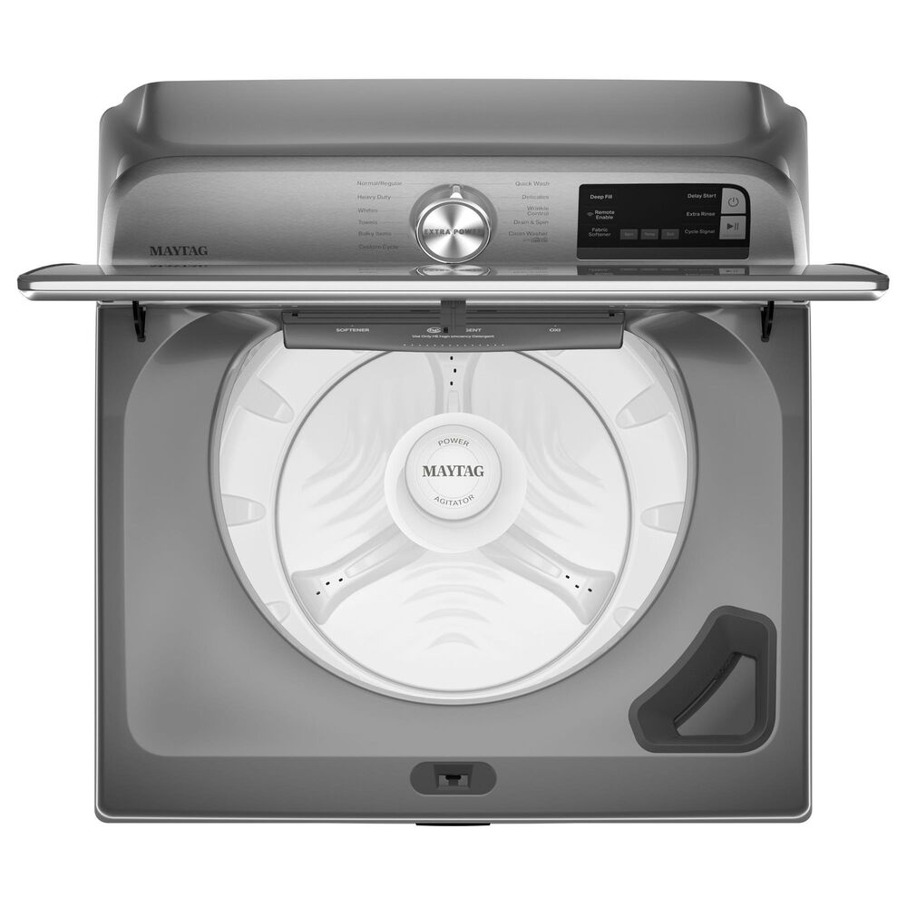 Maytag 4.7 Cu. Ft. Top Load Washer and 7.4 Cu. Ft. Gas Dryer Laundry Pair in Metallic Slate, , large