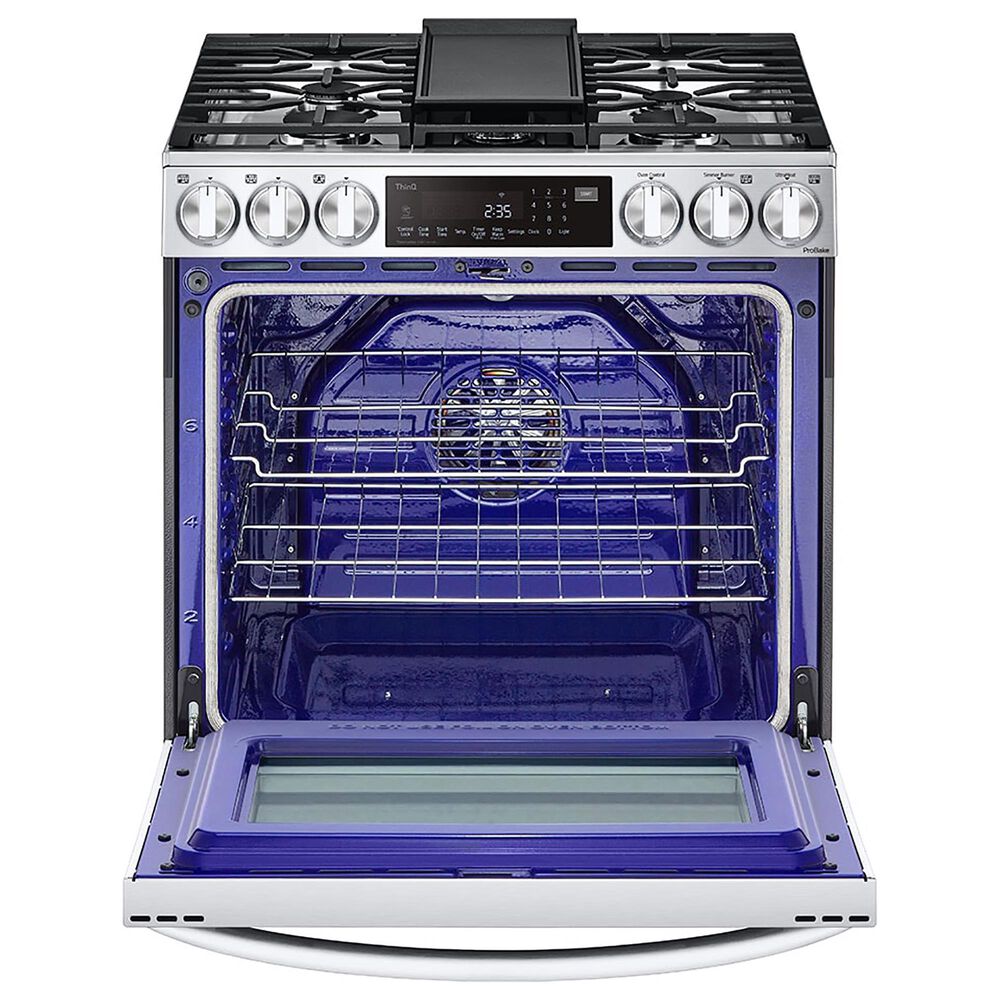 LG 6.3 Cu. Ft. Smart Wi-Fi Enabled ProBake Convection InstaView Slide-In Gas Range with Air Fry in Print Proof Stainless Steel, , large