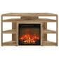 HOMLUX 47" Corner TV Stand with Electric Fireplace in Flagstaff Oak, , large