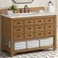 James Martin Malibu 48" Single Bathroom Vanity in Amber Birch with Carrara White Marble Top and Rectangular Sink, , large