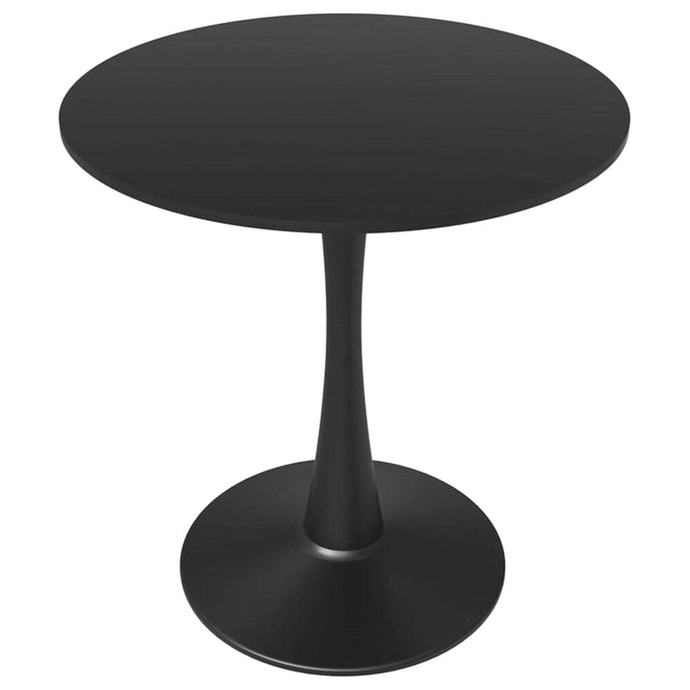 Leisuremod Bristol 27" Round Dining Table with MDF Top in Black - Table Only, , large
