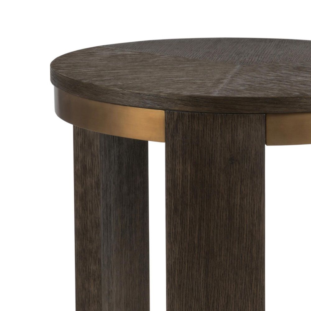 Artistica Home Andare End Table in Dry Brown and Antiqued Brass, , large