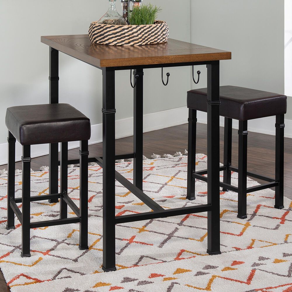 Linden Boulevard Austin 3-Piece Pub Set in Brown, , large