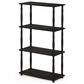 HOMLUX Turn-N-Tube 4-Tier Corner Open Storage Bookshelf in Espresso and Black, , large
