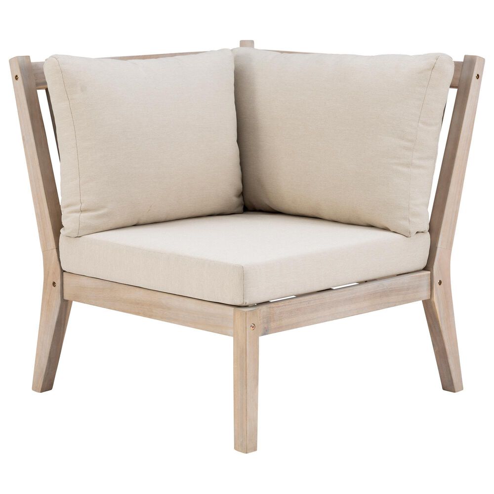 Linon Home Decor Teagon Patio Corner Chair in Beige, , large