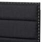 Baxton Studio Ansa Twin Panel Bed with Dark Grey Upholstered in Black, , large