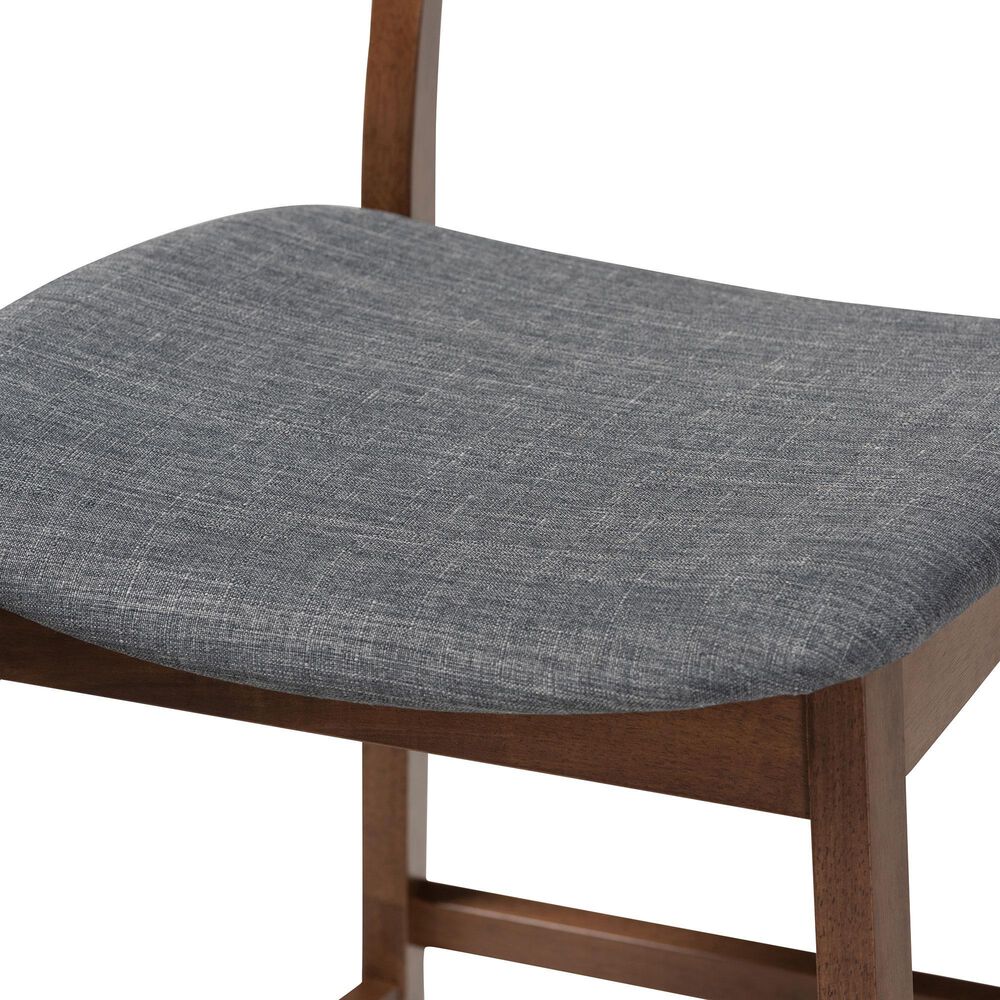Baxton Studio Larine Counter Stool with Dark Grey Cushion in Walnut (Set of 2), , large