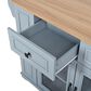 HOMLUX 54" Mobile Kitchen Island with Glass Door Storage in Grey and Blue, , large